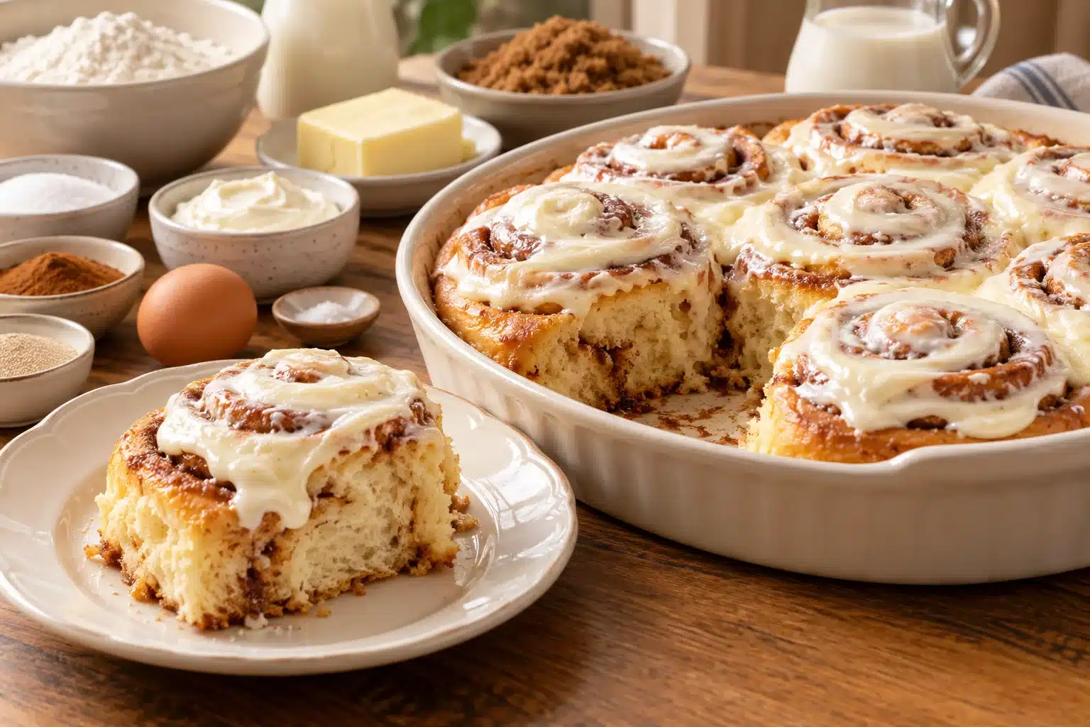Presentación de cinnamon rolls caseros