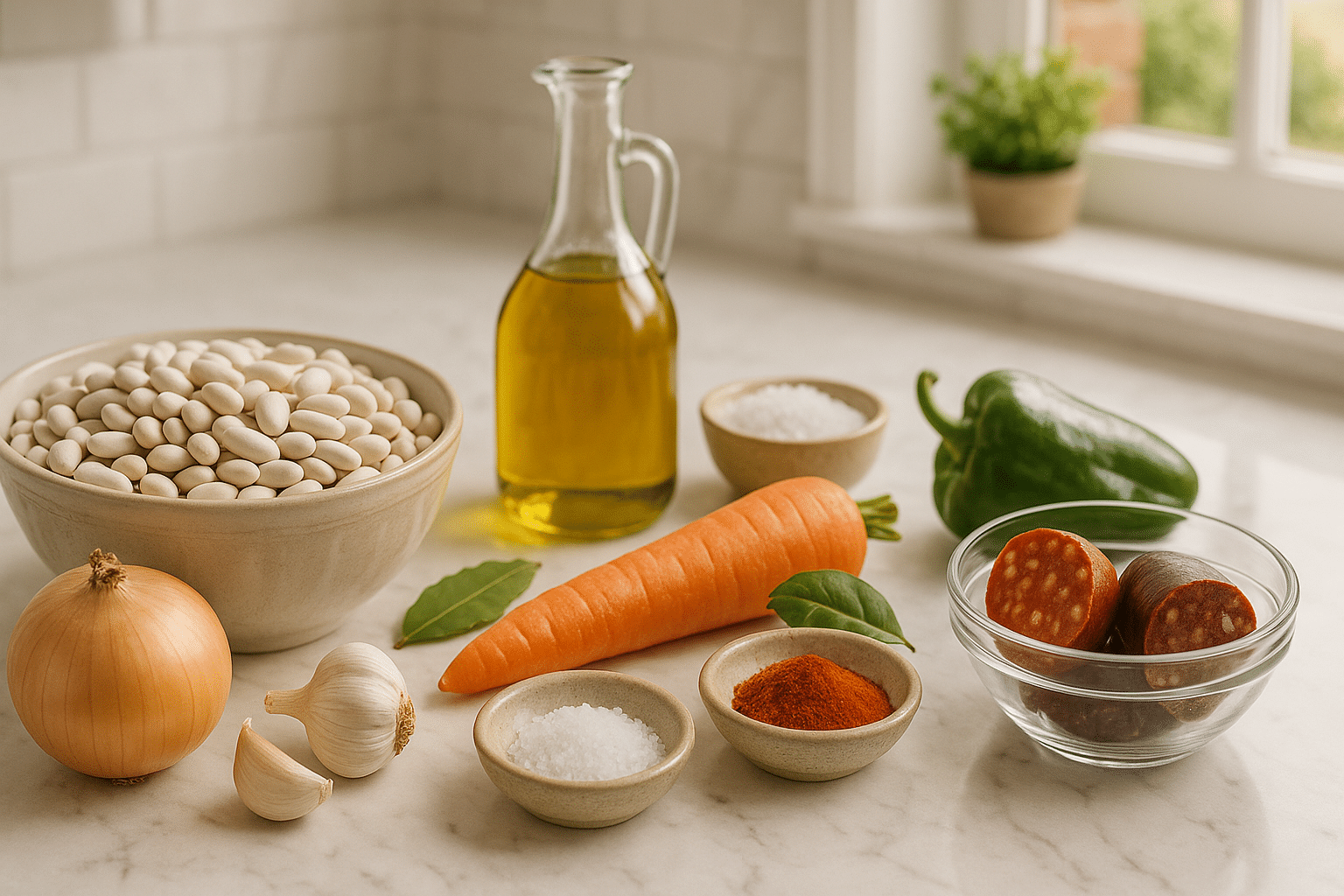 Ingredientes para preparar Alubias Estofadas Ingredientes para preparar Alubias Estofadas