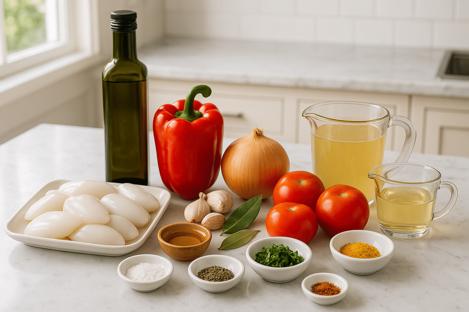 Ingredientes para el Guisado de sepia Alicante Ingredientes para el Guisado de sepia Alicante