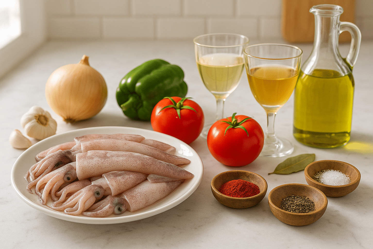 Ingredientes para los calamares en salsa receta dela abuela Ingredientes para los calamares en salsa receta dela abuela