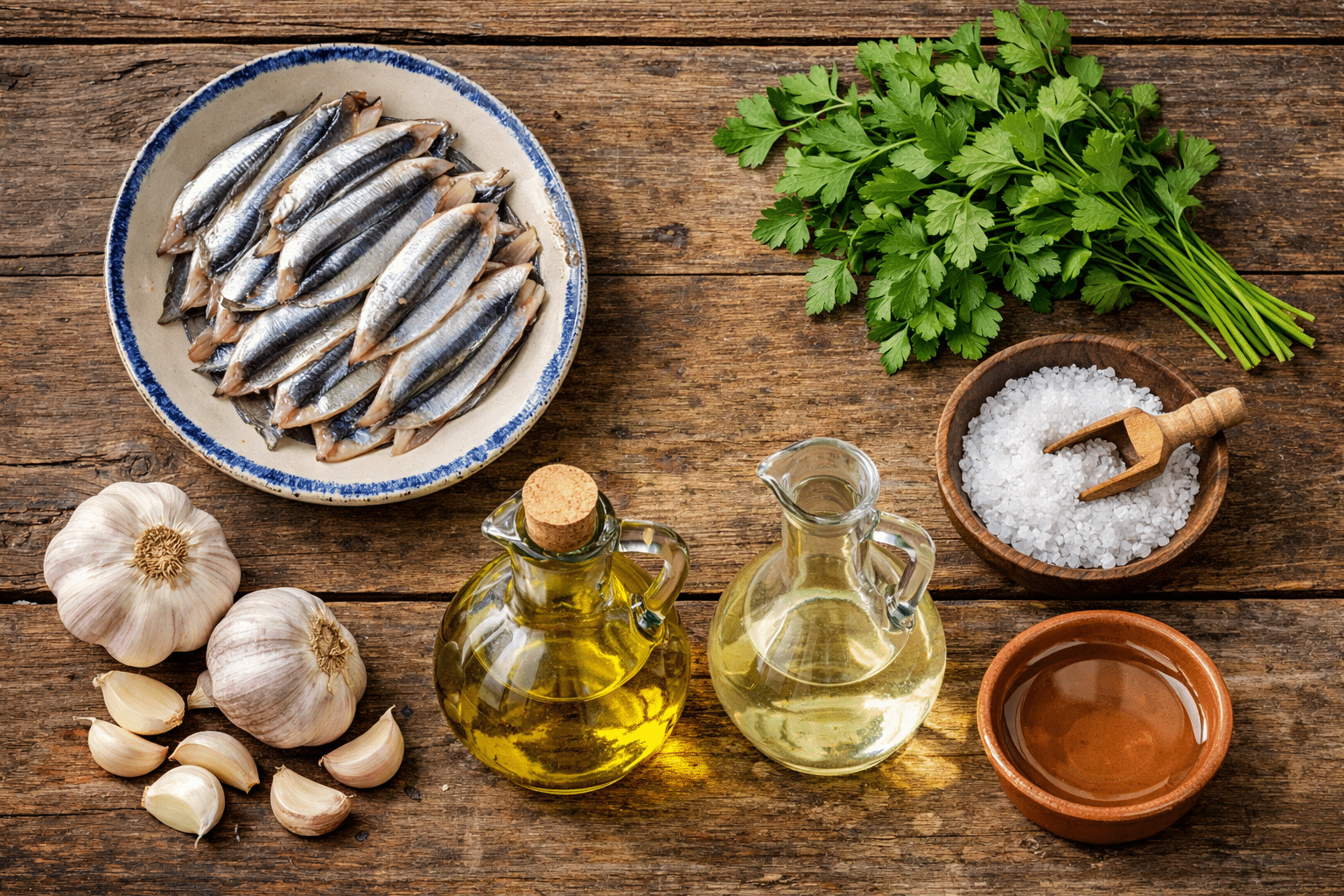 Boquerones en vinagre Ingredientes para los boquerones en vinagre