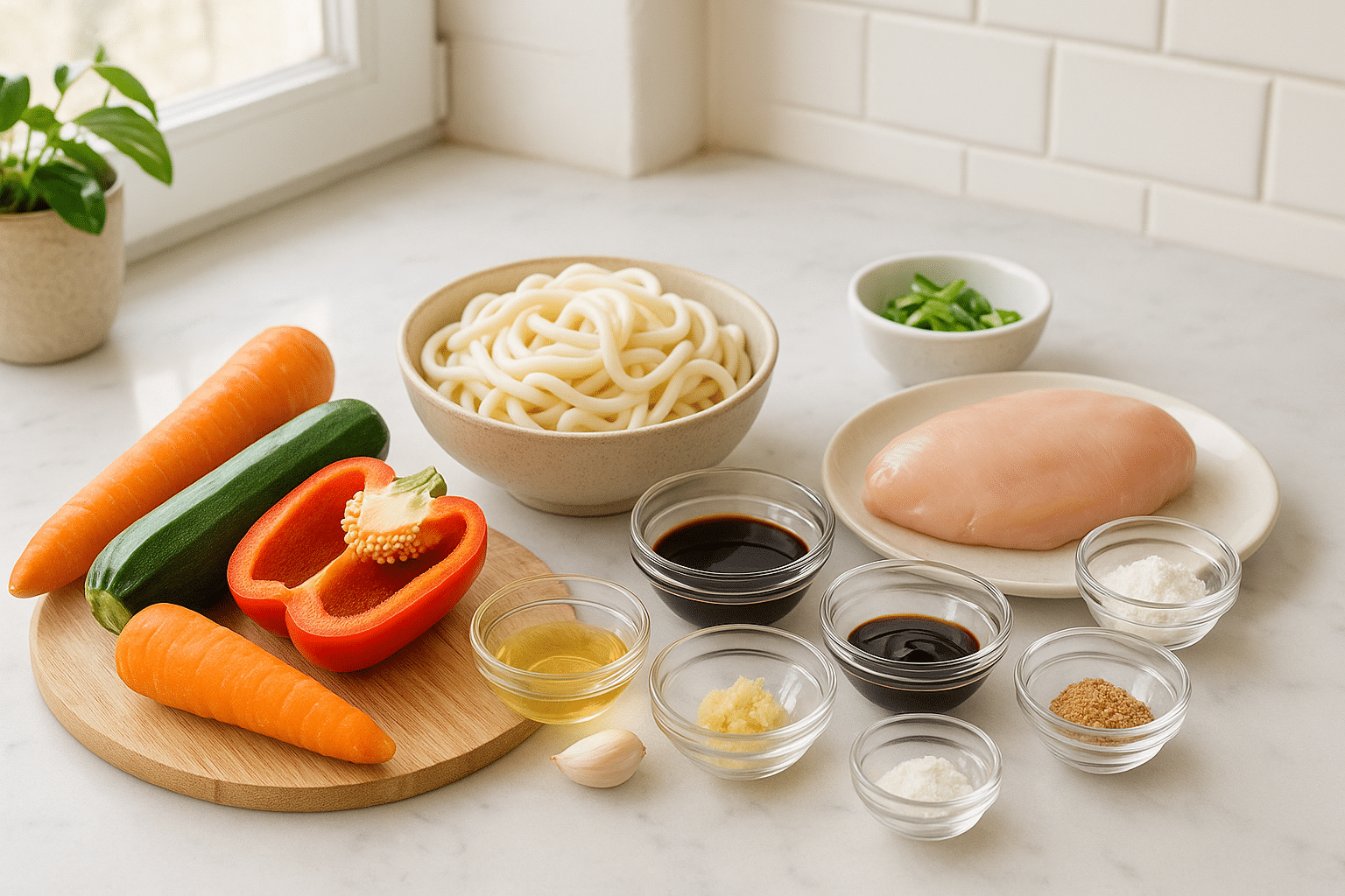 Tallarines Wu dong ingredientes para los tallarines wu dong