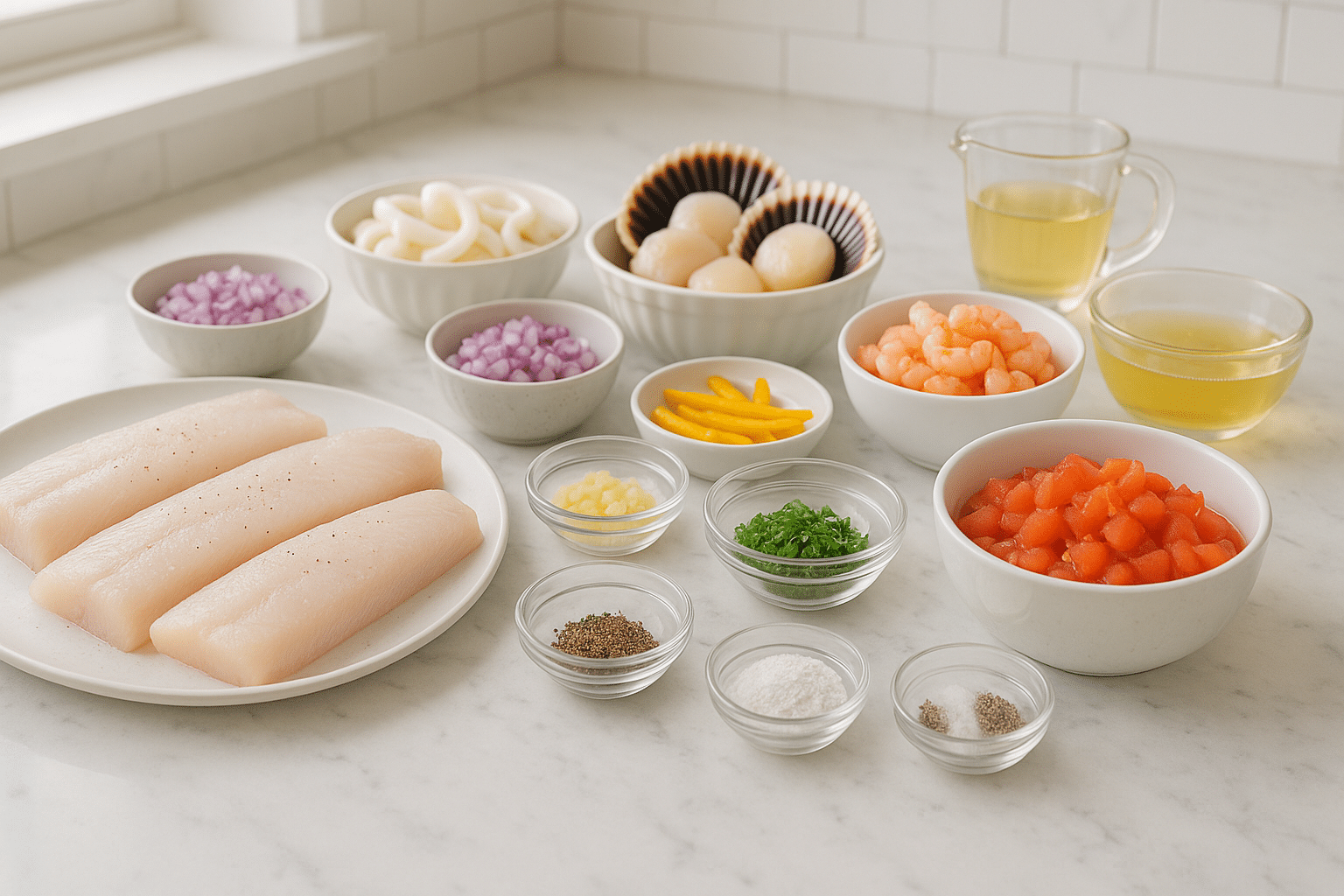 Ingredientes para el Pescado a lo Macho Ingredientes para el Pescado a lo Macho