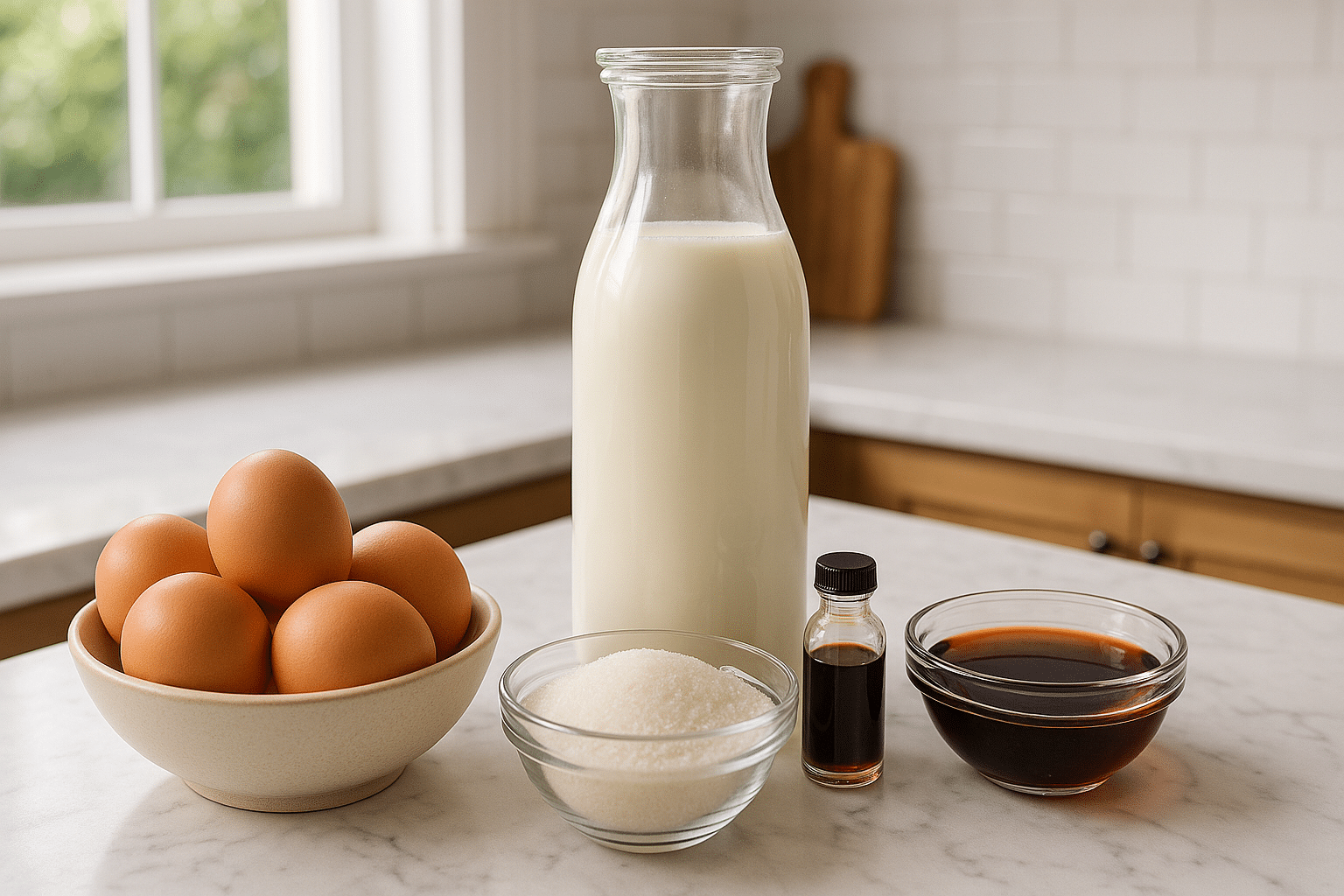 Ingredientes para el Flan de huevo casero receta de la abuela Ingredientes para el Flan de huevo casero receta de la abuela