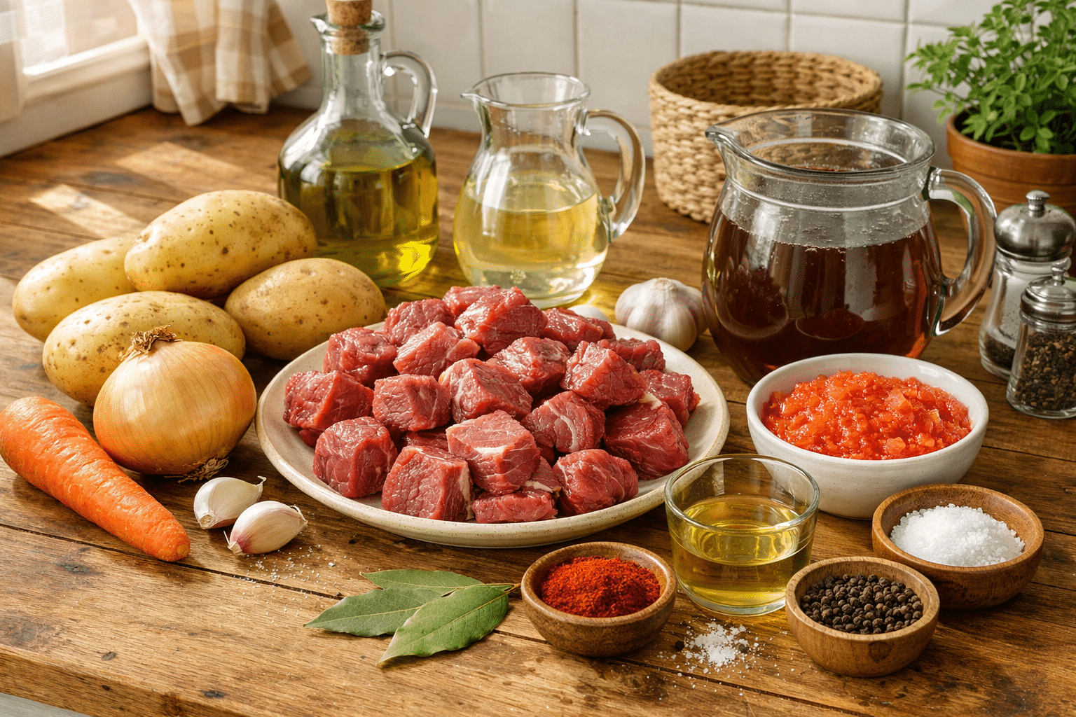Carne Guisada Asturiana ingredientes para la carne guisada
