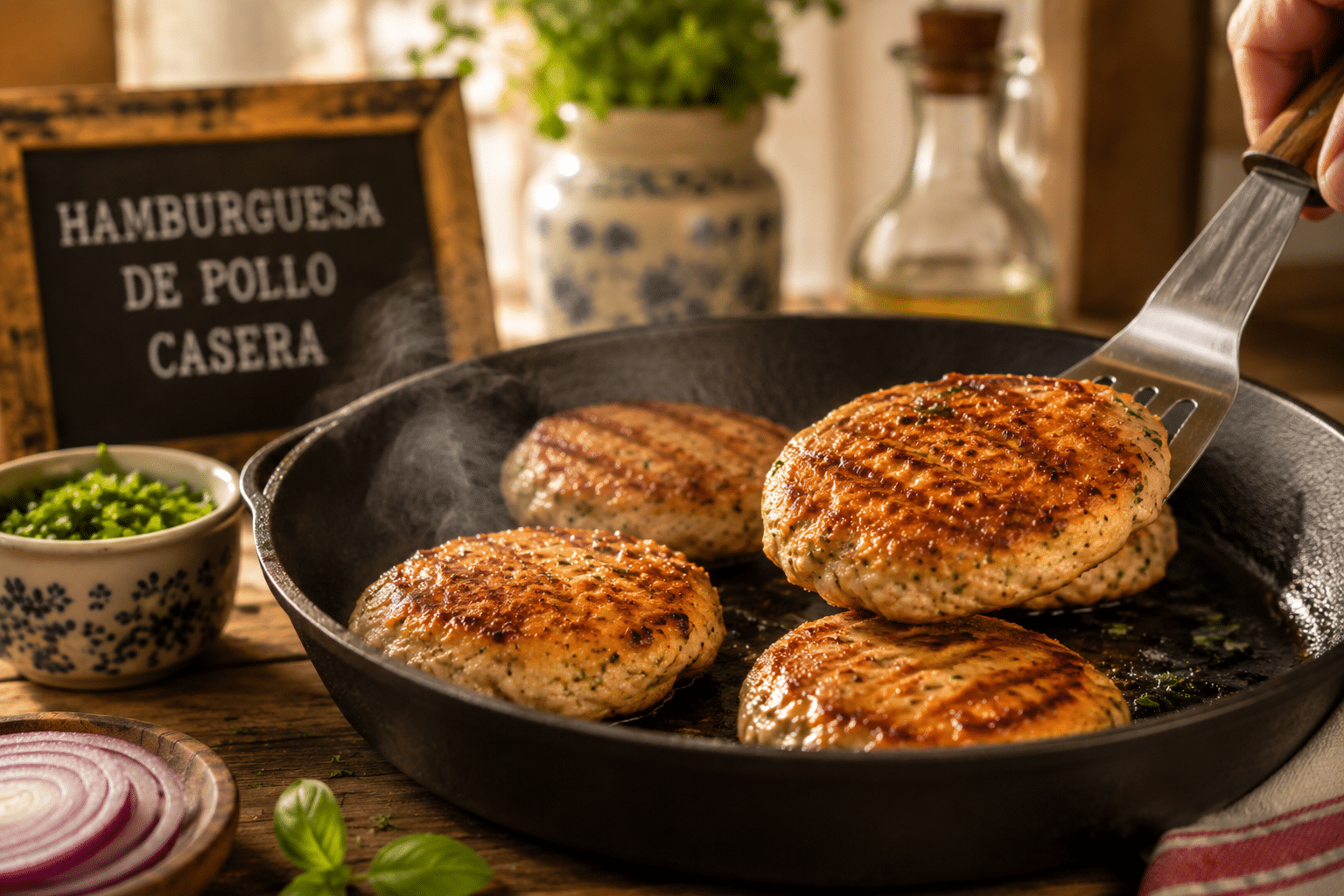 Hamburguesa de pollo Cocina la hamburguesa de pollo