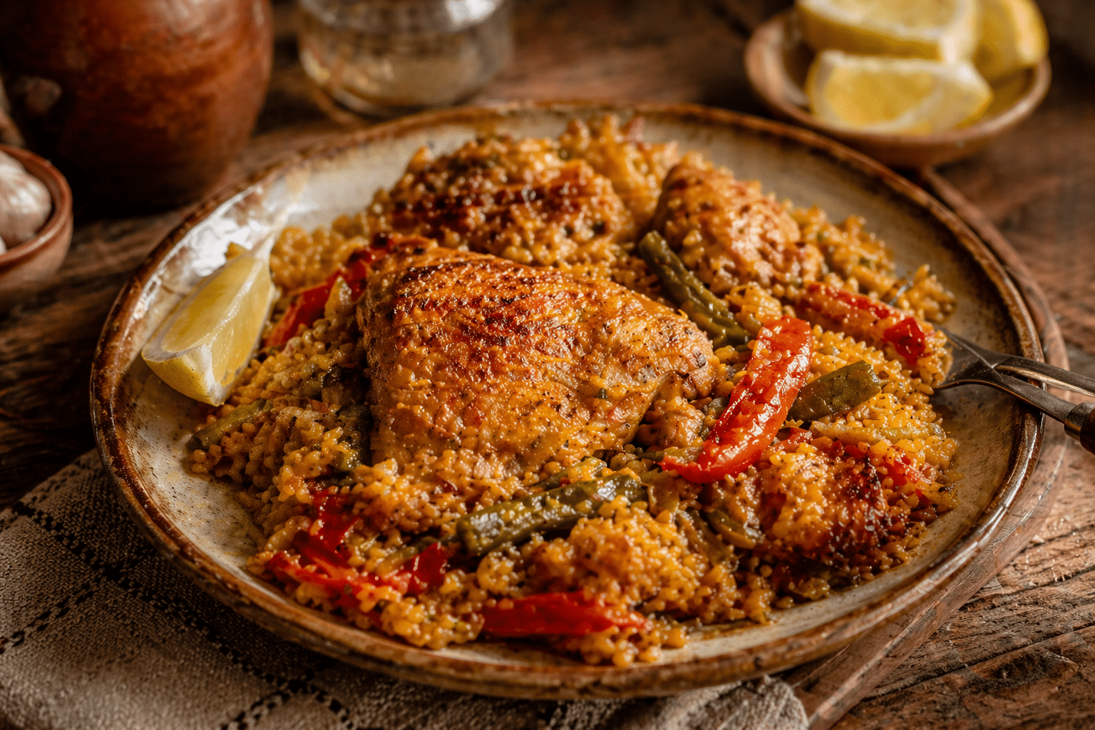 Paella de pollo paella de pollo receta
