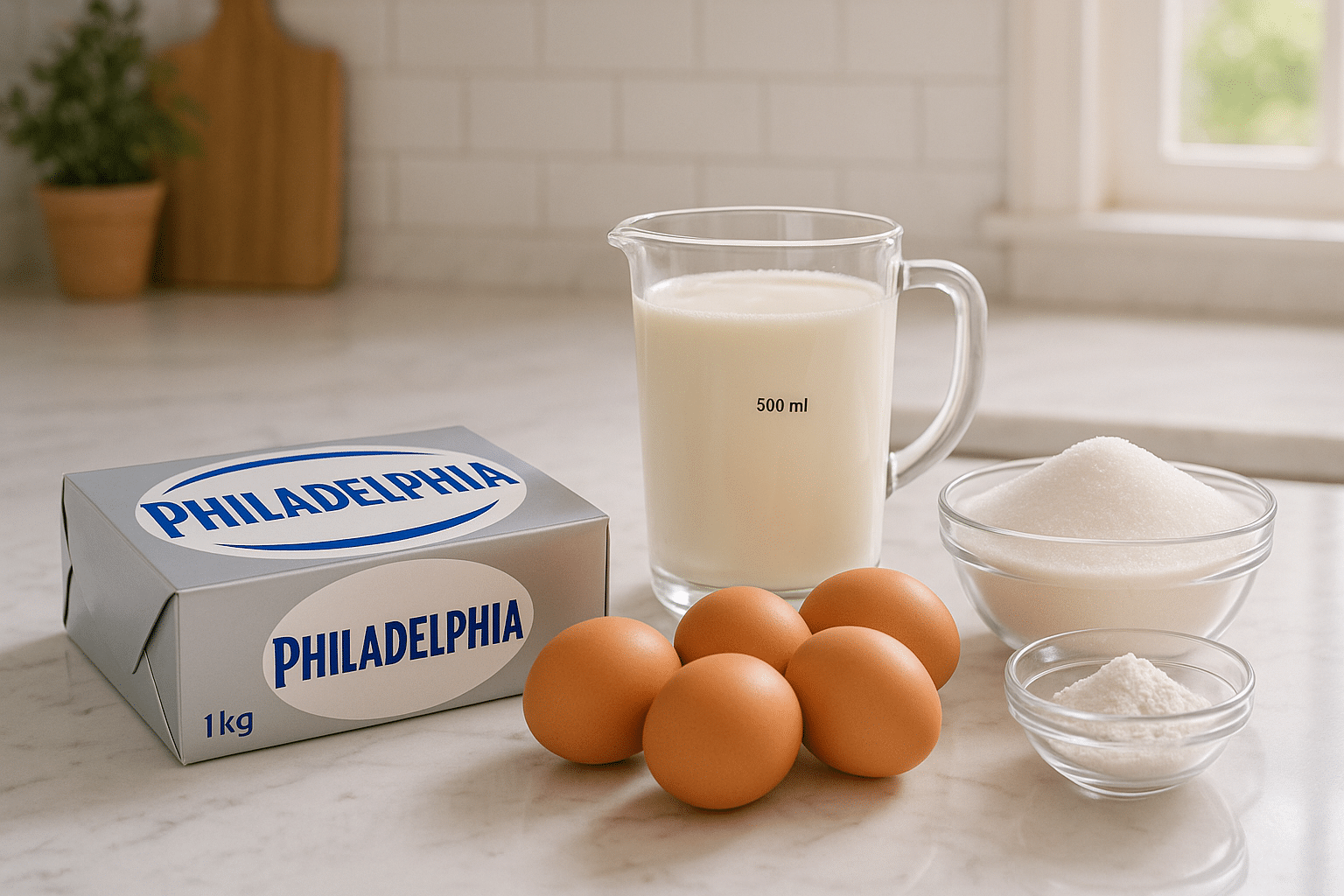 Ingredientes para preparar Tarta de Queso La Viña Ingredientes para preparar Tarta de Queso La Viña