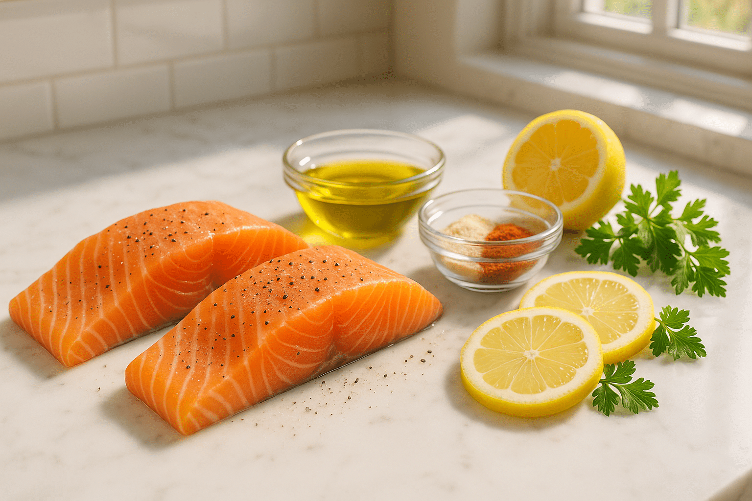 Ingredientes para hacer Salmón en Freidora de Aire Ingredientes para hacer Salmón en Freidora de Aire