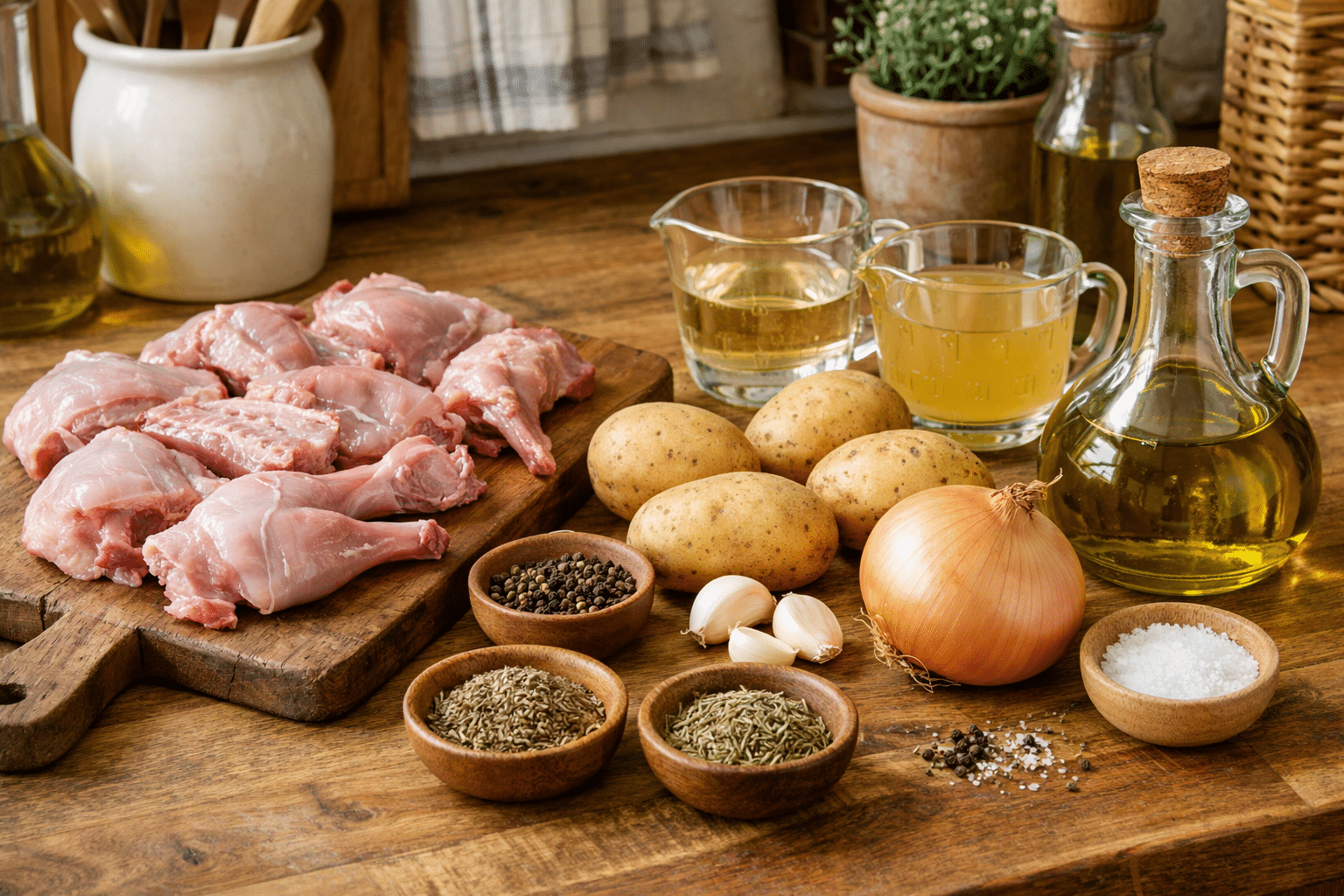 Conejo al horno receta de la abuela Ingredientes para el Conejo al horno receta de la abuela
