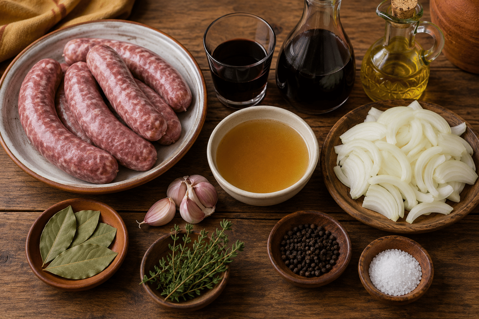 Receta Salchichas al Vino Ingredientes para hacer salchichas al vino