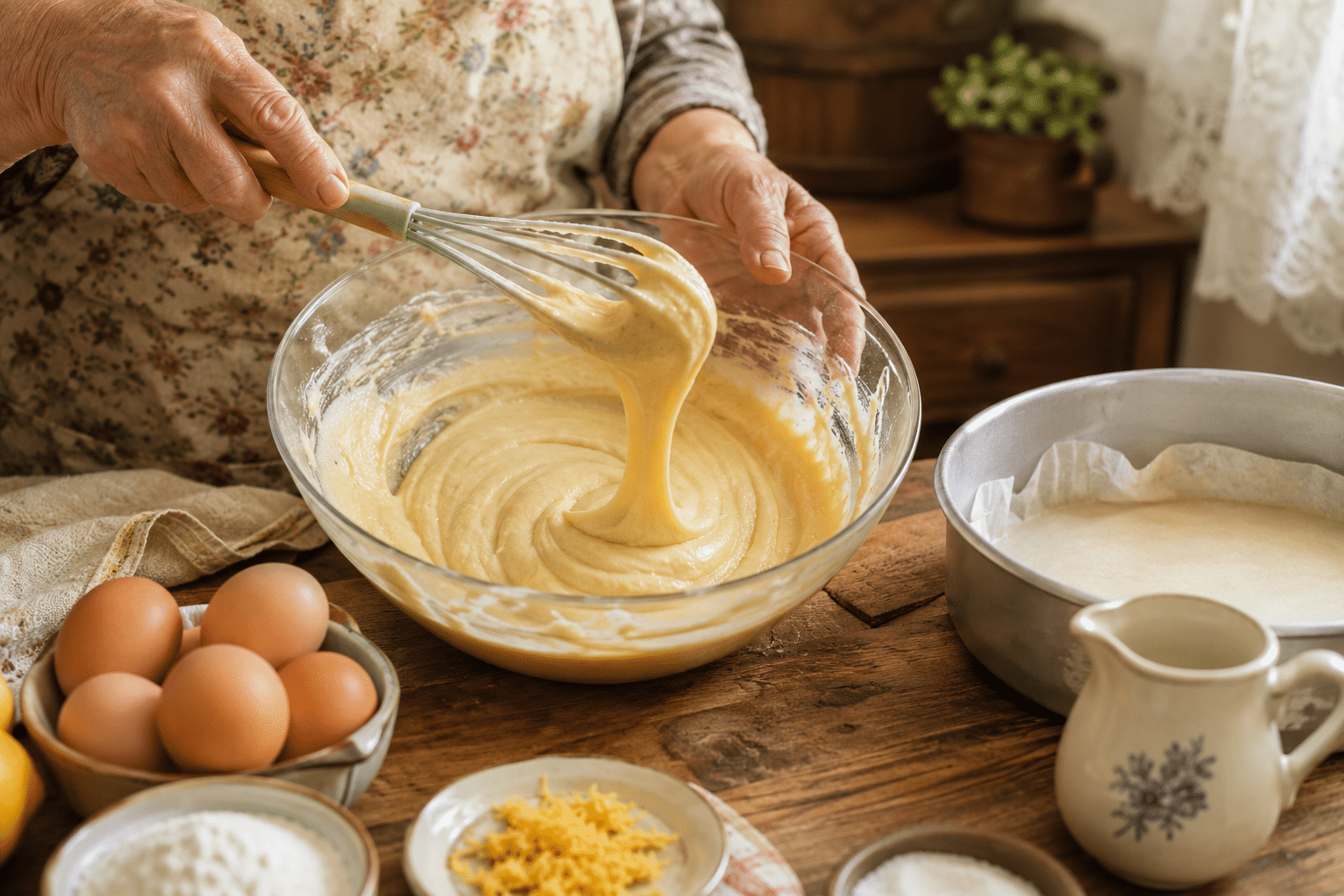 Bizcocho casero de la abuela Mezcla la masa del bizcocho sin pasarte