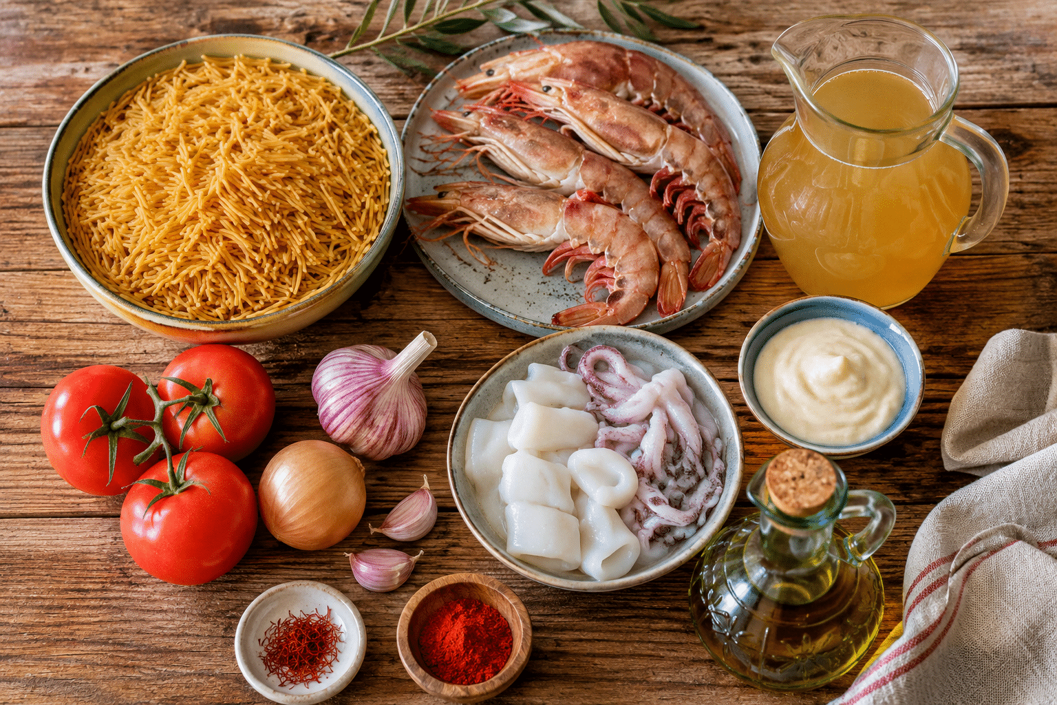 Receta fideua Ingredientes para fideuá de Gandía