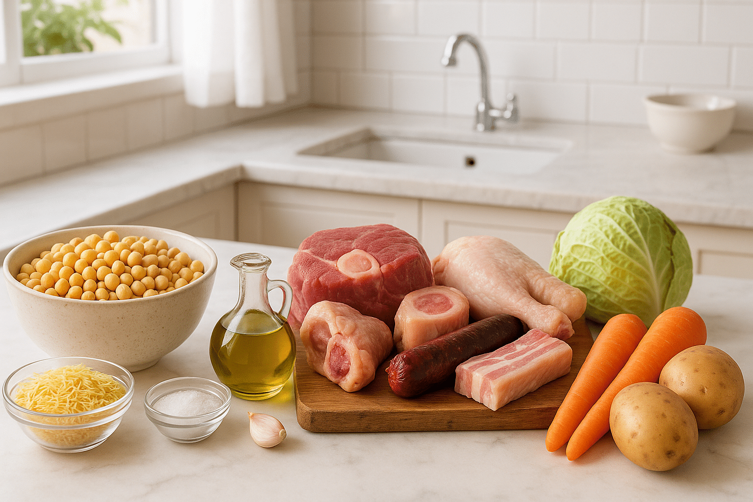 Ingredientes para preparar Cocido Madrileño Ingredientes para preparar Cocido Madrileño