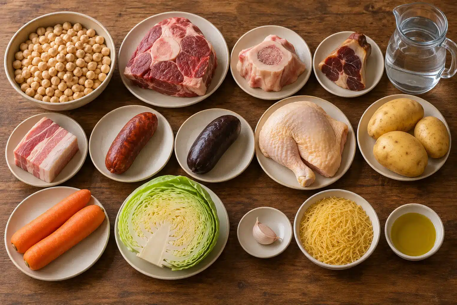 Ingredientes para cocido madrileño