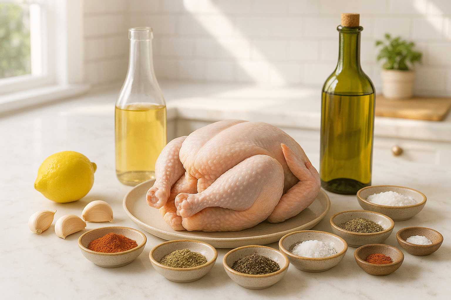 Ingredientes para hacer Pollos Asados Ingredientes para hacer Pollos Asados