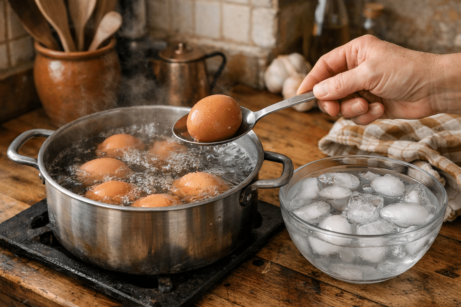 Como Cocer Huevos Cubre con agua fría los huevos