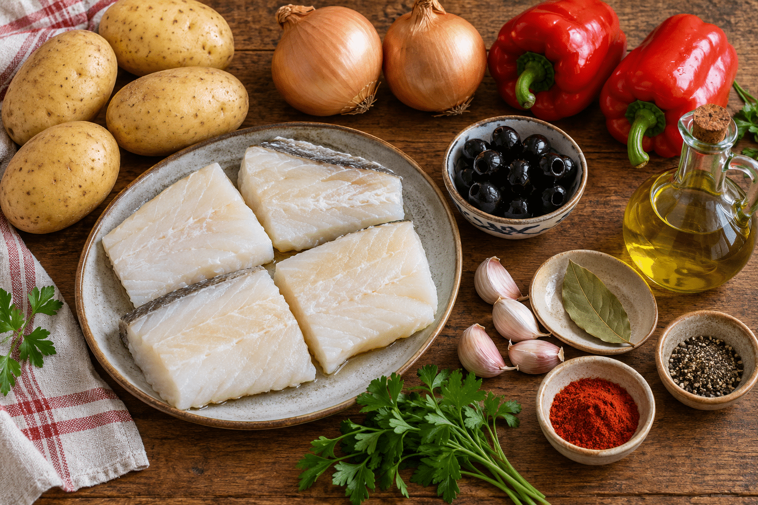 Bacalao a la Portuguesa Ingredientes para el bacalao a la portuguesa
