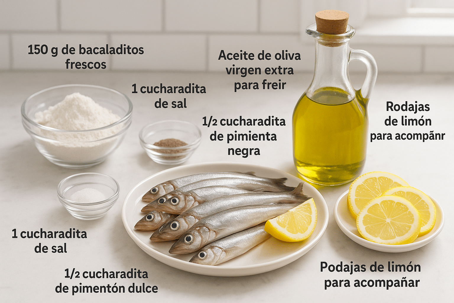 Ingredientes para los Bacaladitos a la Andaluza Ingredientes para los Bacaladitos a la Andaluza