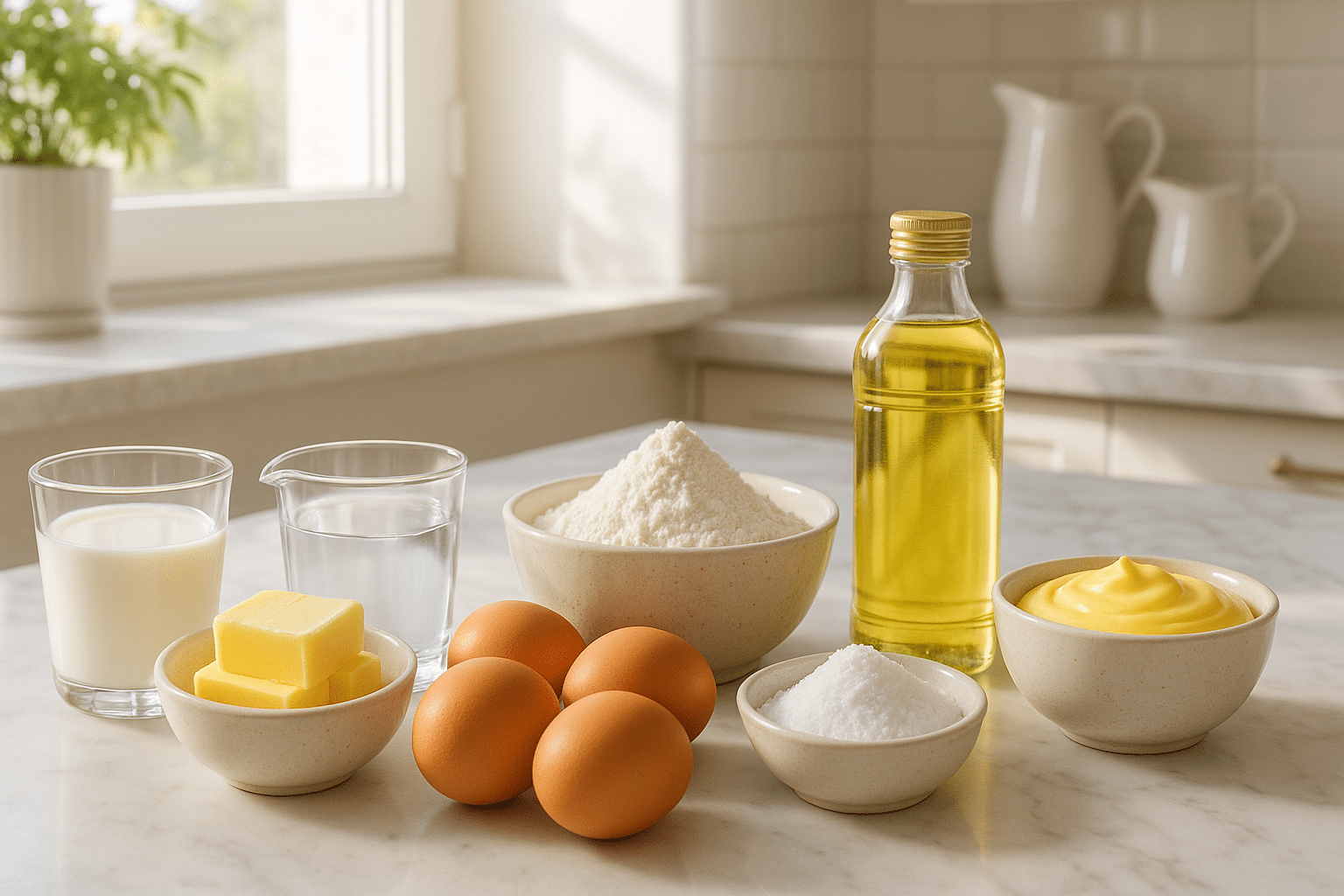 Ingredientes para preparar Buñuelos de Viento Ingredientes para preparar Buñuelos de Viento