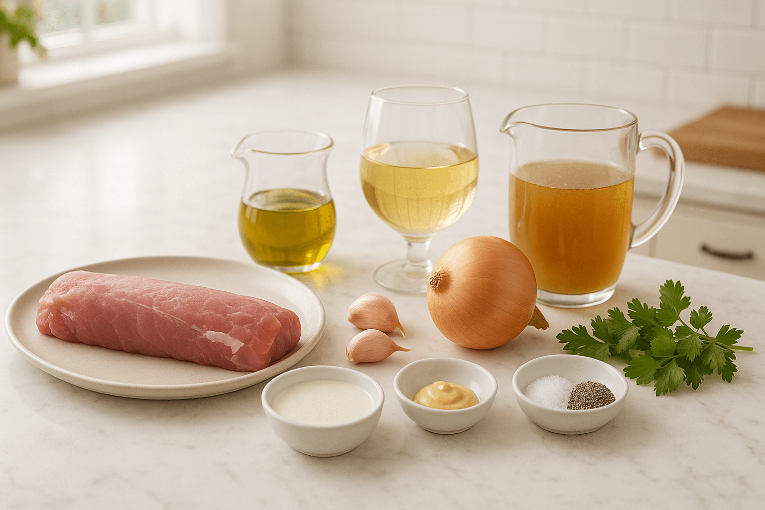 Ingredientes para hacer el Mejor Solomillo de Cerdo en Salsa Ingredientes para hacer el Mejor Solomillo de Cerdo en Salsa