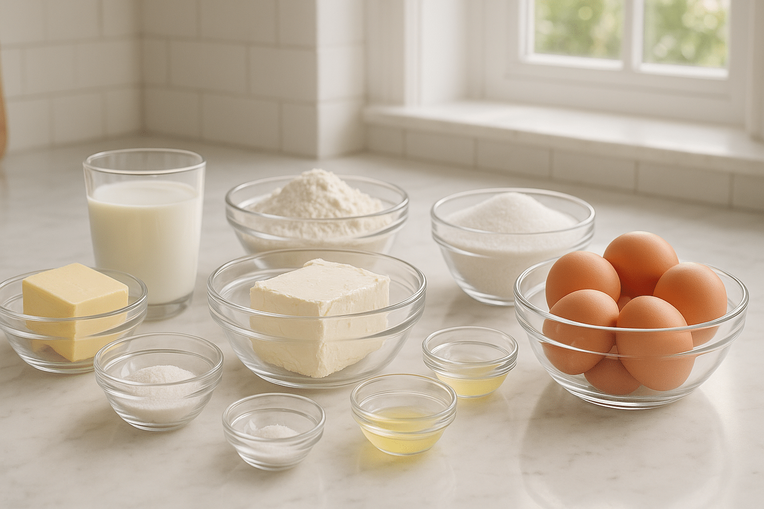 Ingredientes para la Tarta de Queso Japonesa Ingredientes para la Tarta de Queso Japonesa