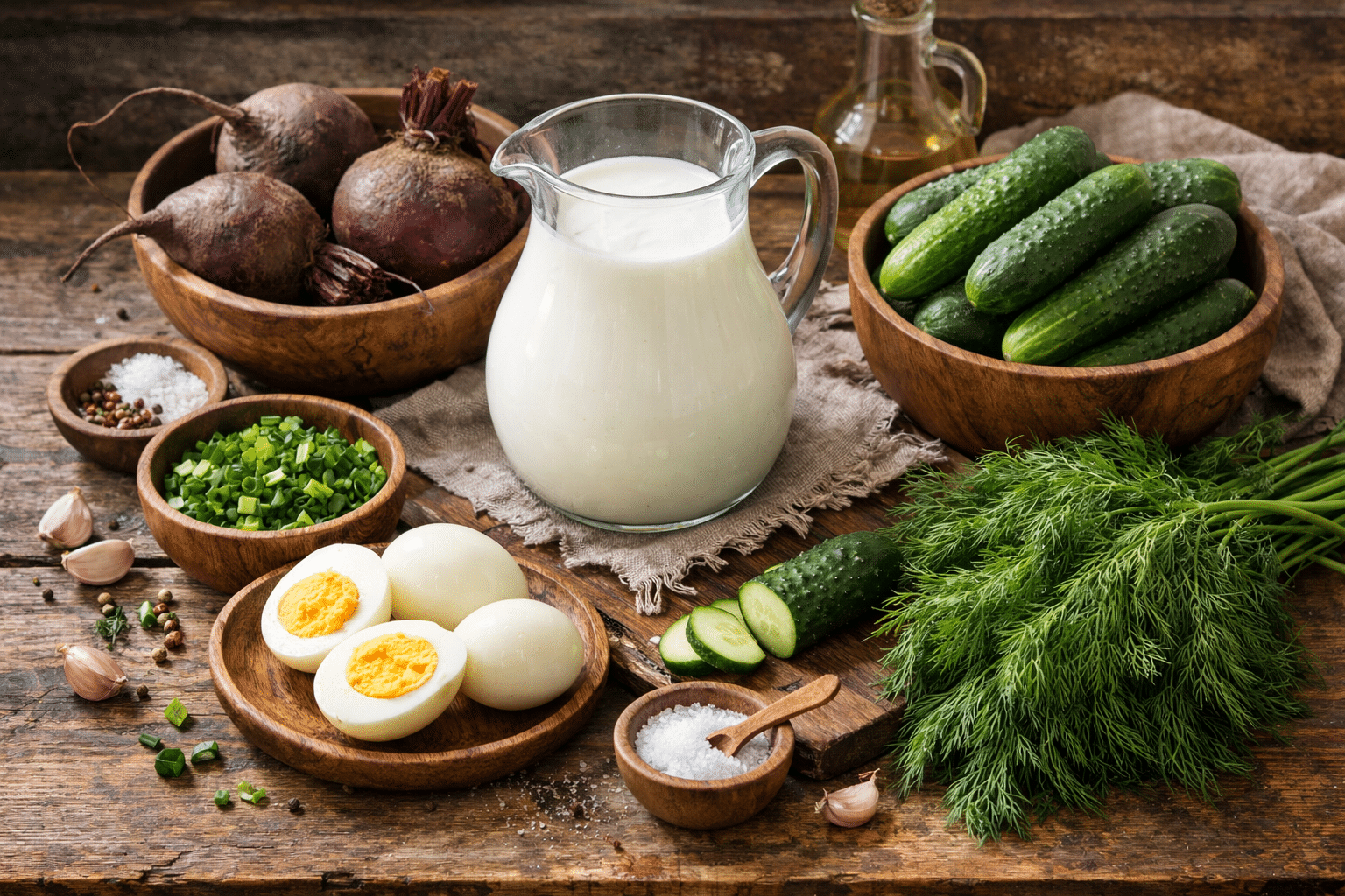 Receta de Saltibarsciai Ingredientes para preparar šaltibarščiai