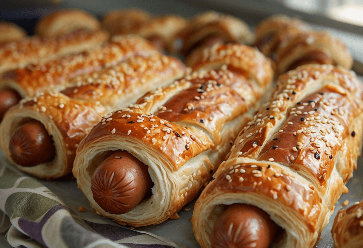 Recetas con Salchichas Frescas Rollitos de Hojaldre con Salchichas