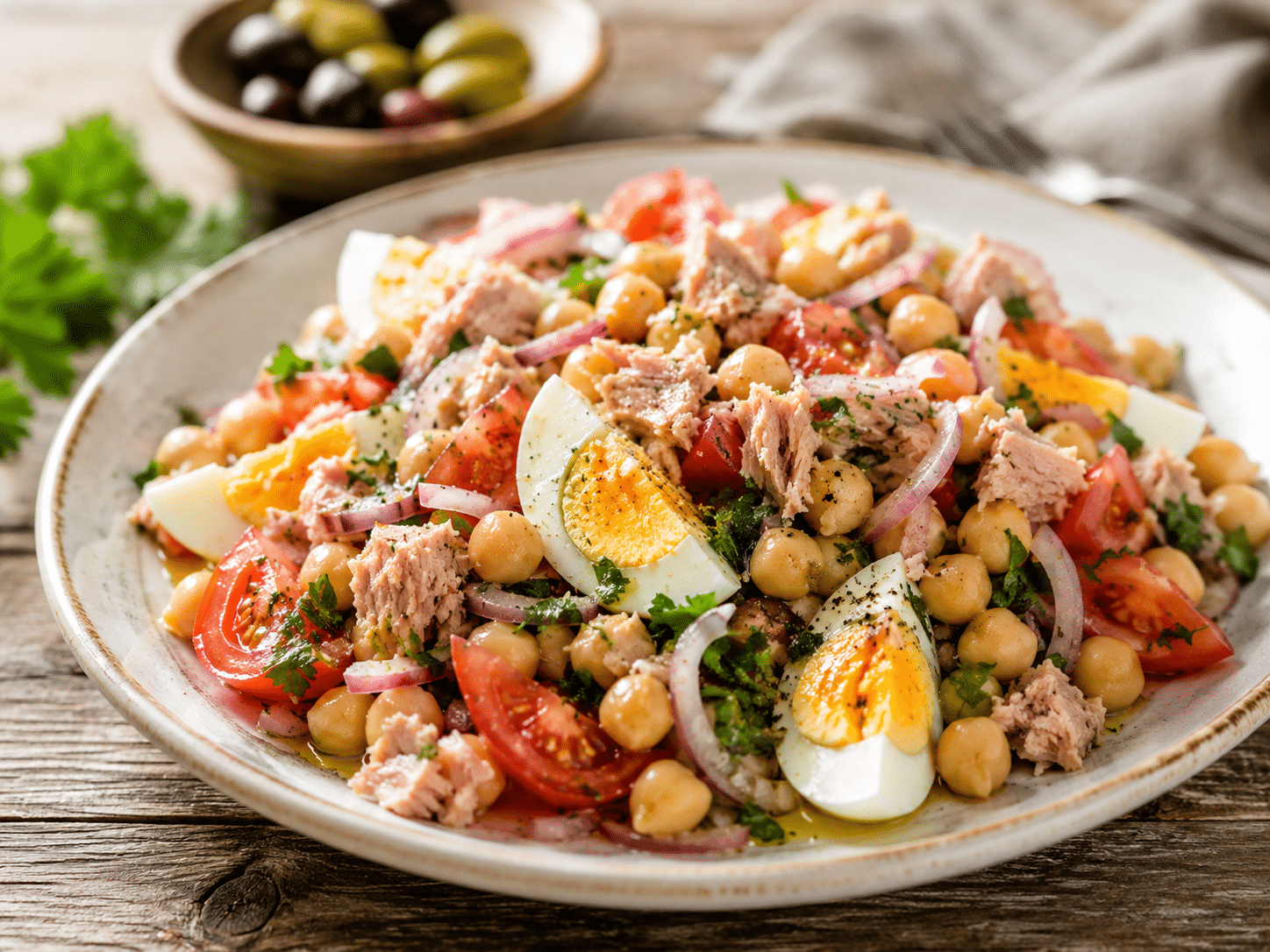 10 Recetas con Atun en Lata ensalada de garbanzos con atún para verano