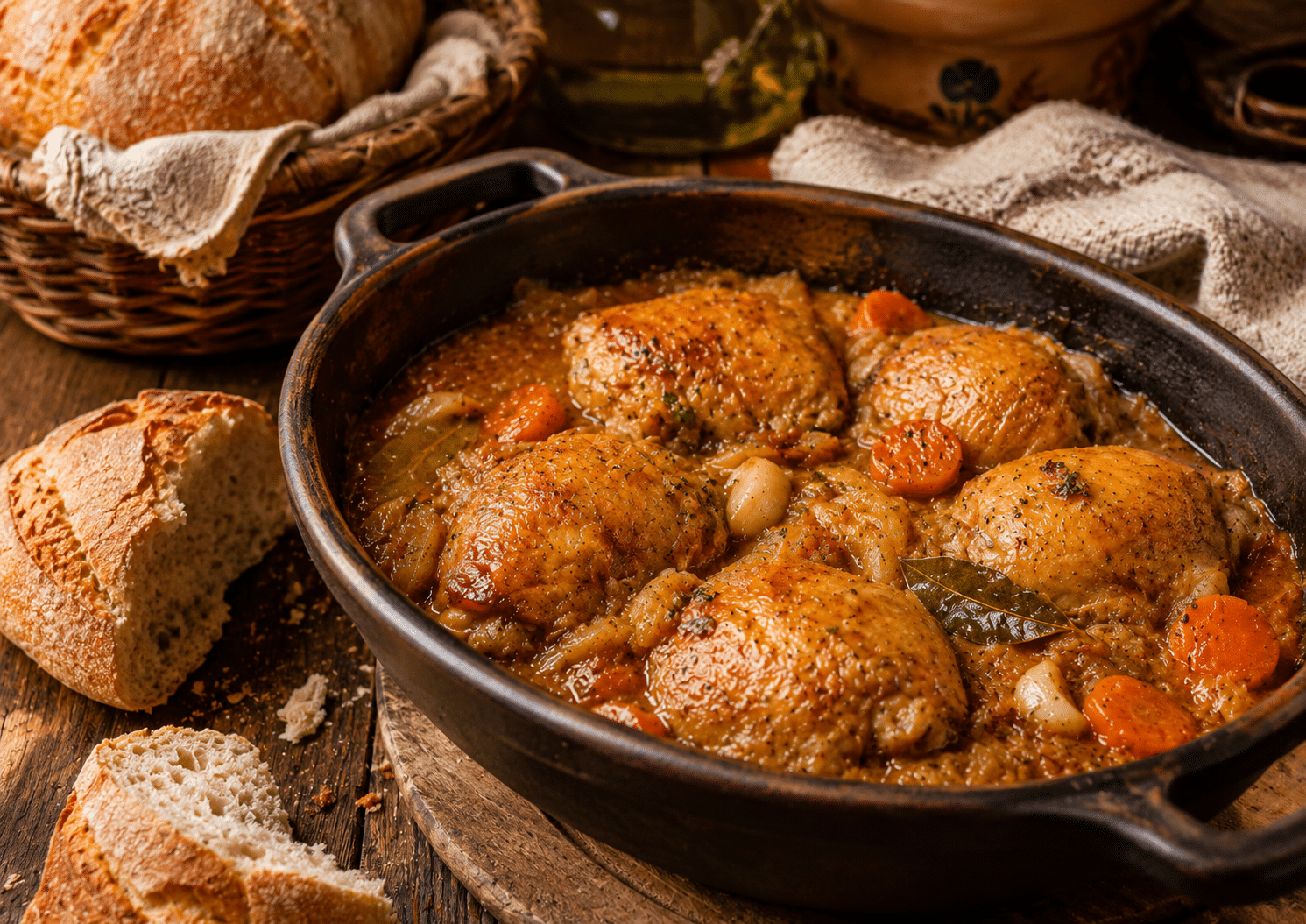 Muslos de Pollo en Salsa Muslos de Pollo en Salsa Receta de la Abuela