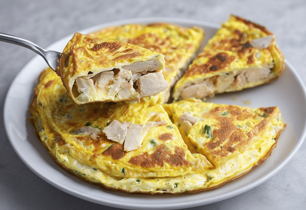 Recetas Fáciles con Pollo Tortilla de pollo y queso
