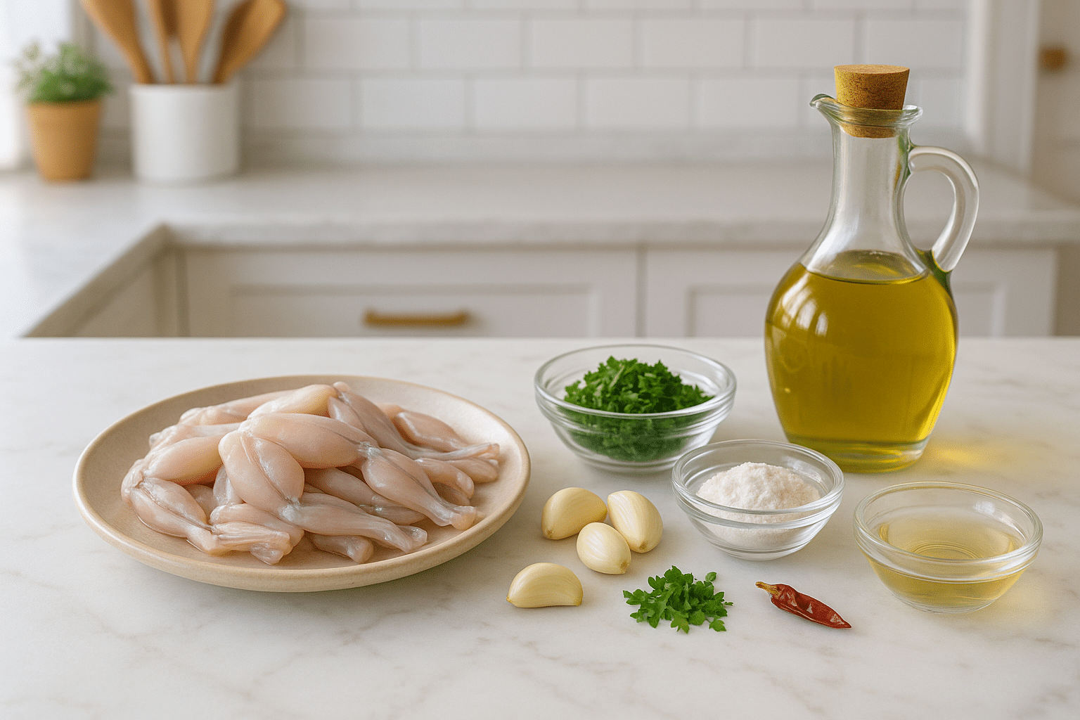 Ingredientes para las Ancas de Rana al Ajillo Ingredientes para las Ancas de Rana al Ajillo