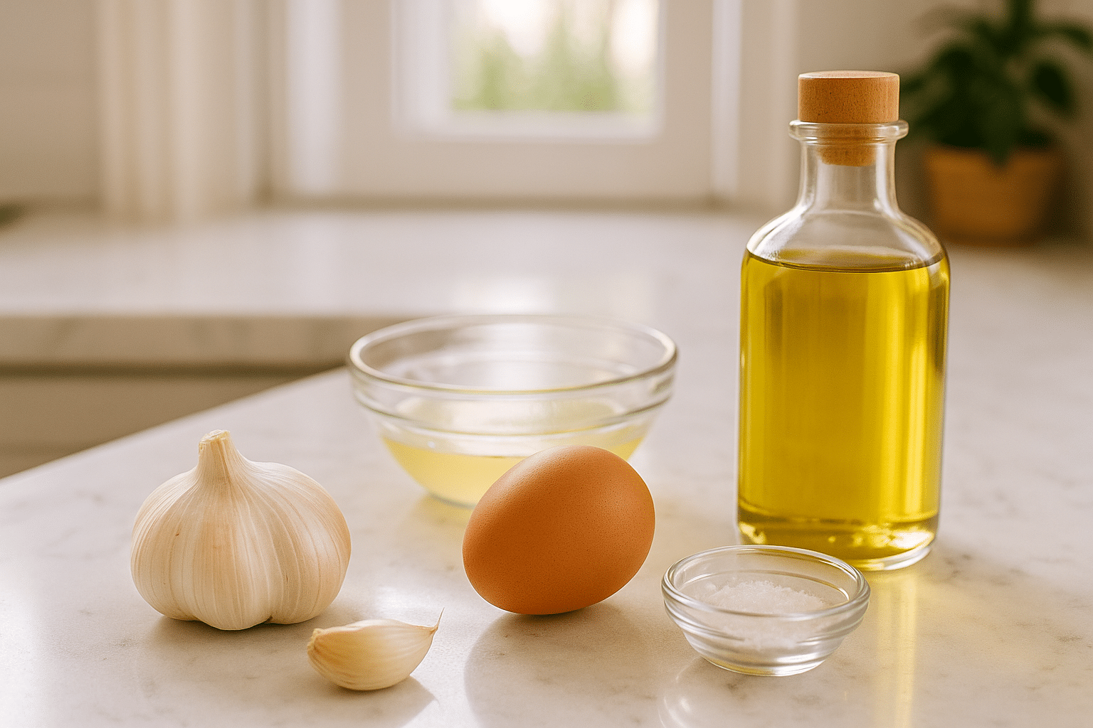 Ingredientes para el Alioli Casero Ingredientes para el Alioli Casero