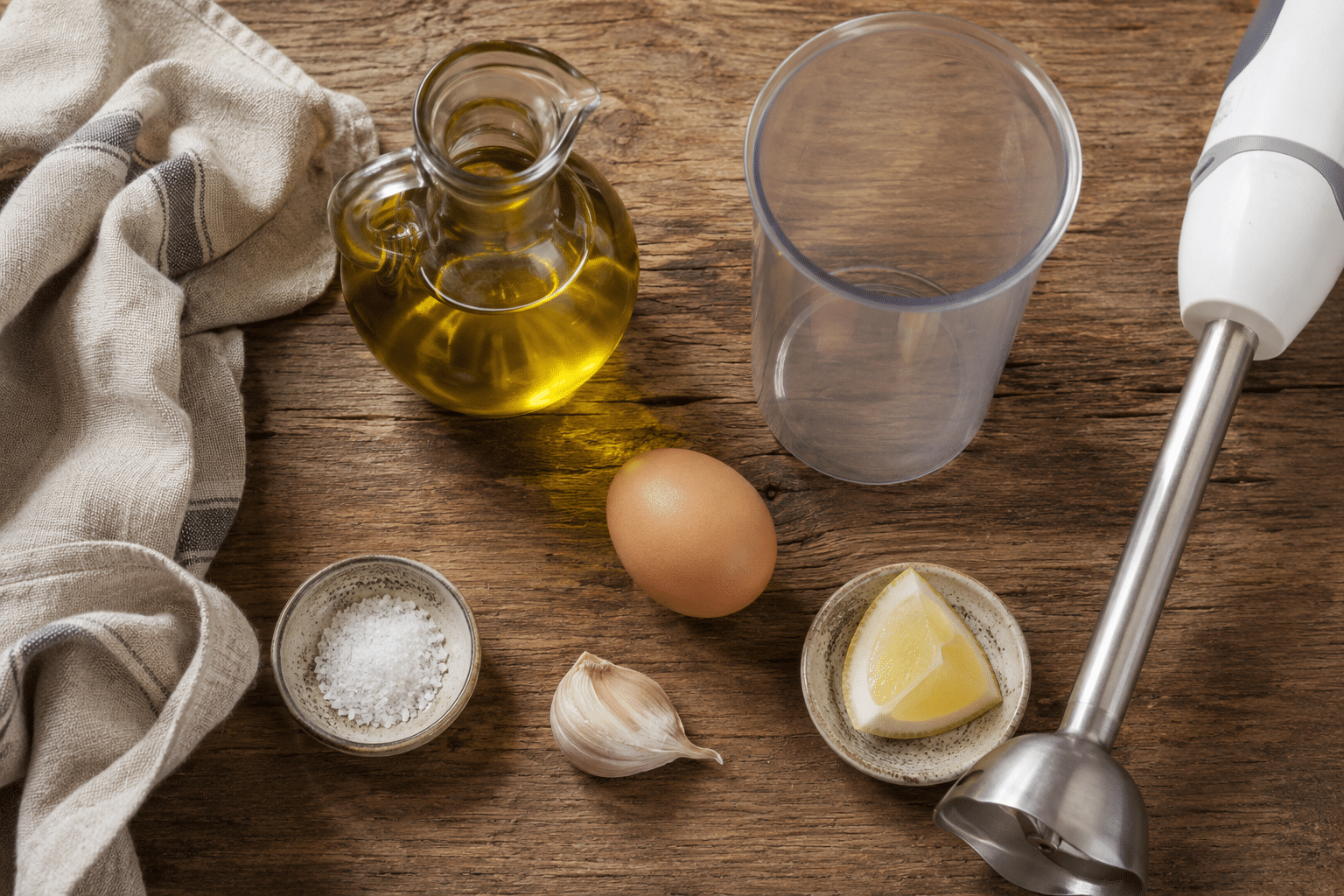 Alioli casero Ingredientes para hacer alioli casero con batidora