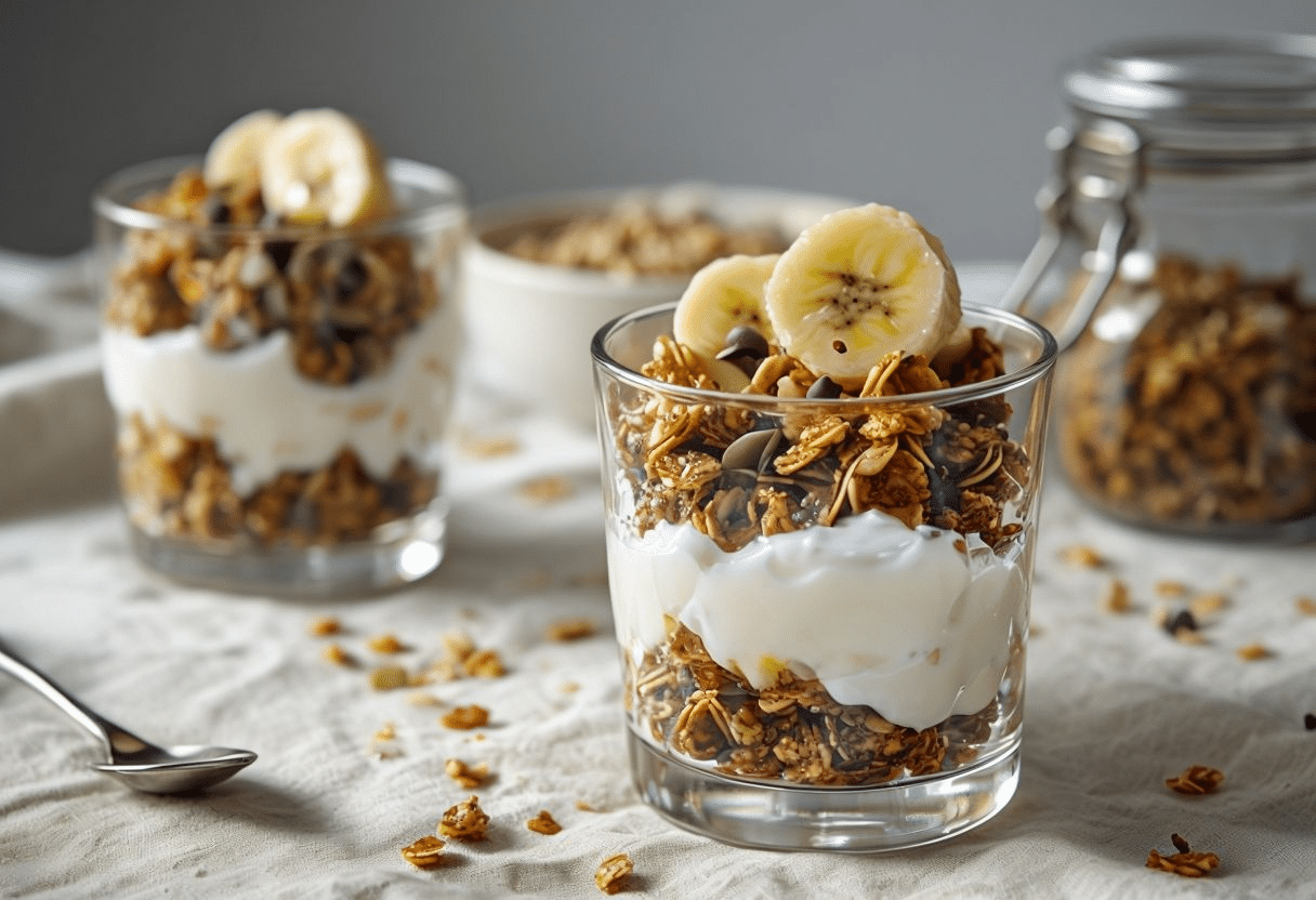 Yogur con granola y miel Yogur con granola y miel