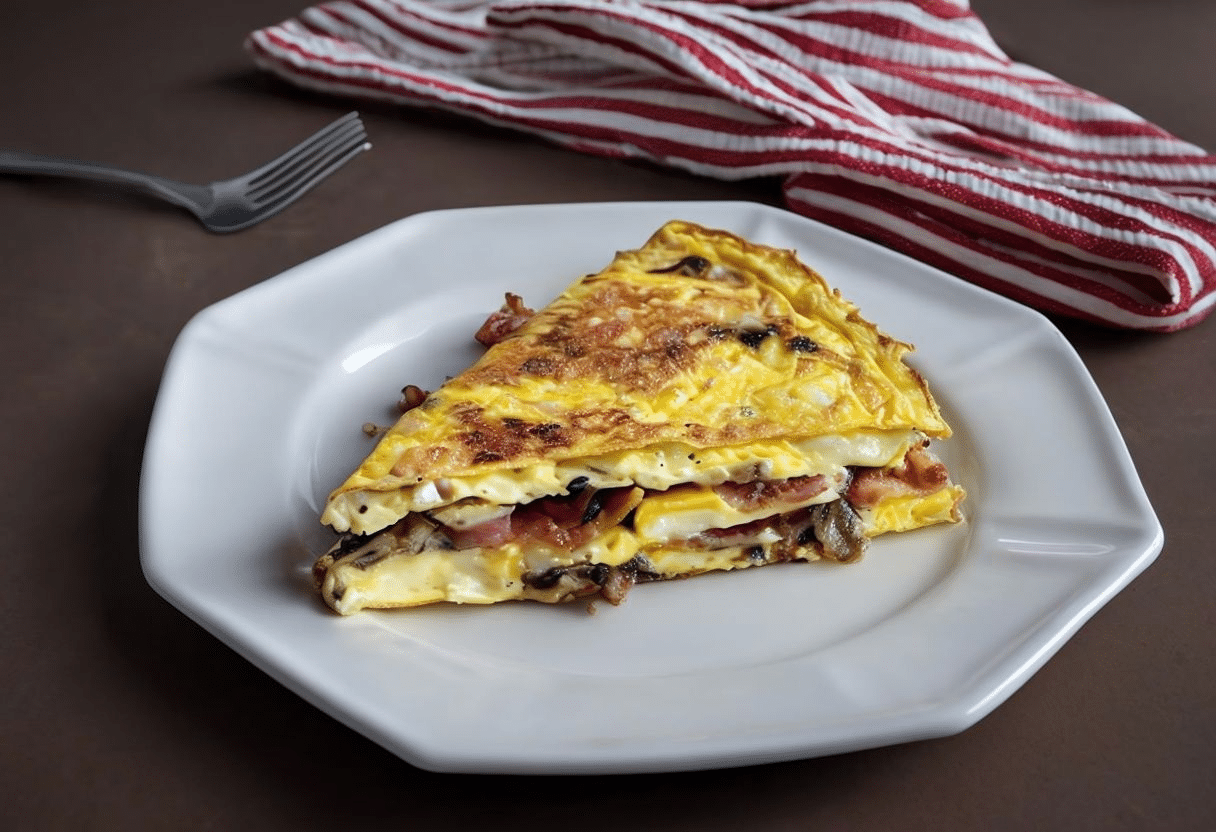 Tortilla de patatas con queso y champiñones Tortilla de patatas con queso y champiñones