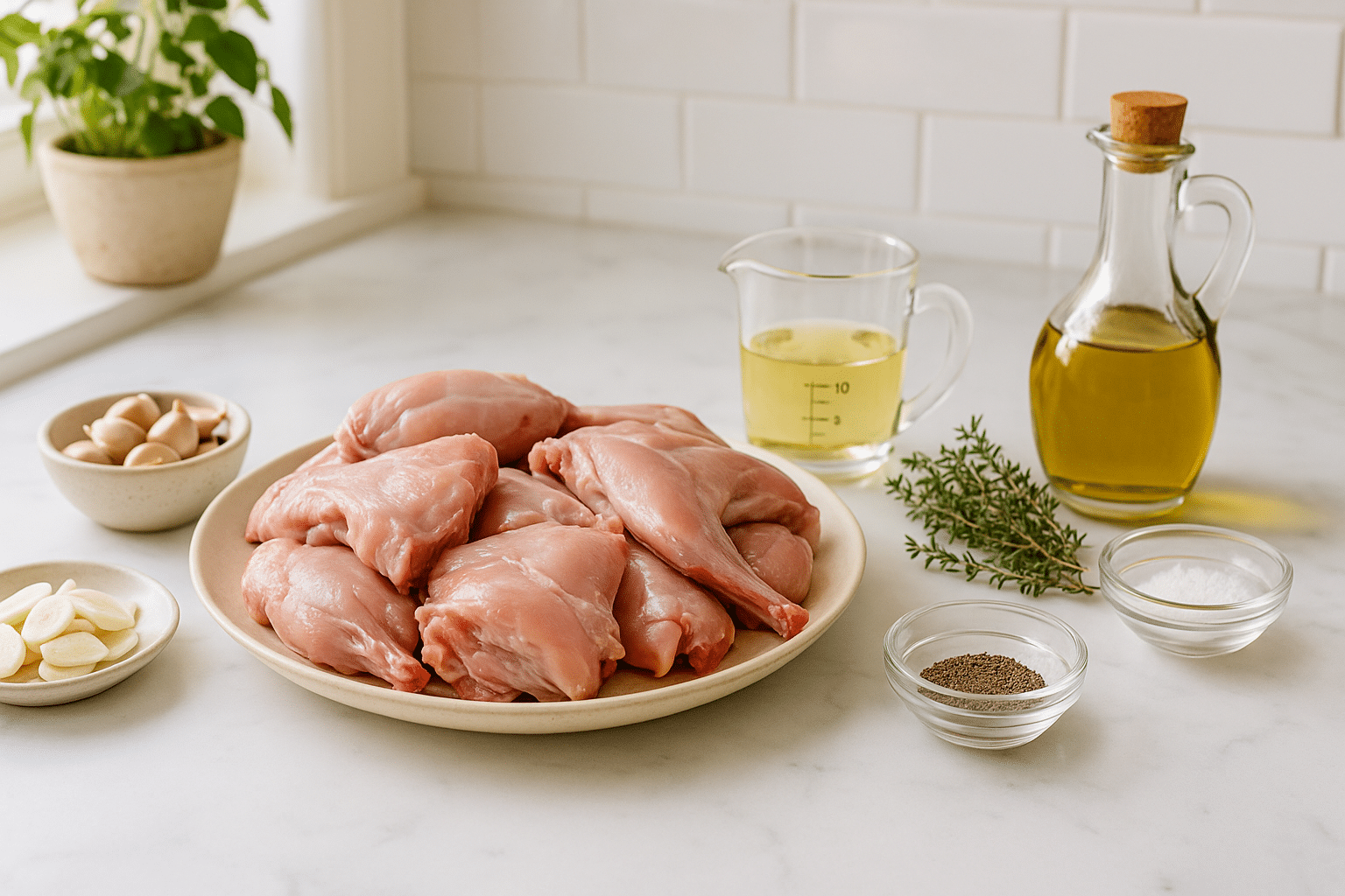 Ingredientes para Conejo al Ajillo Estilo Andaluz Ingredientes para Conejo al Ajillo Estilo Andaluz