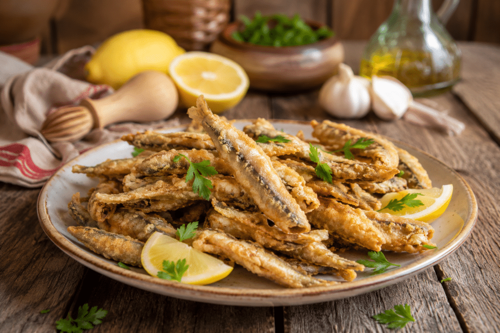 Boquerones en adobo fritos