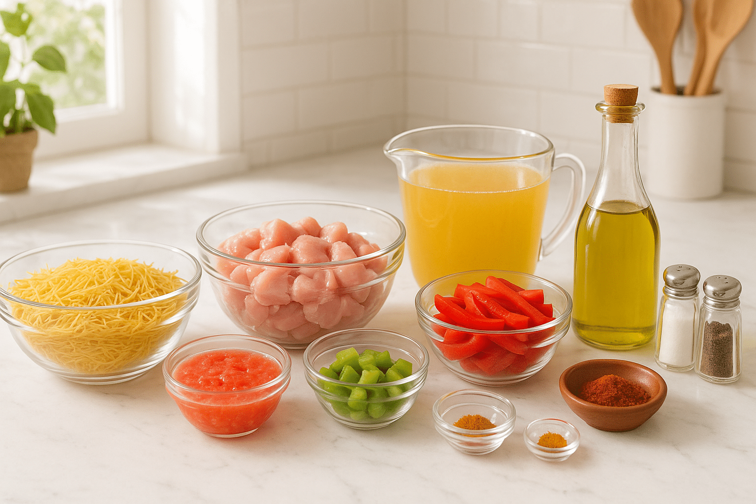 Ingredientes para Fideuá de Pollo con Fideos Finos Ingredientes para Fideuá de Pollo con Fideos Finos