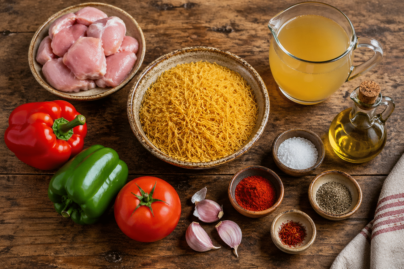 Fideuá de Pollo Fideuá de Pollo receta casera paso a paso