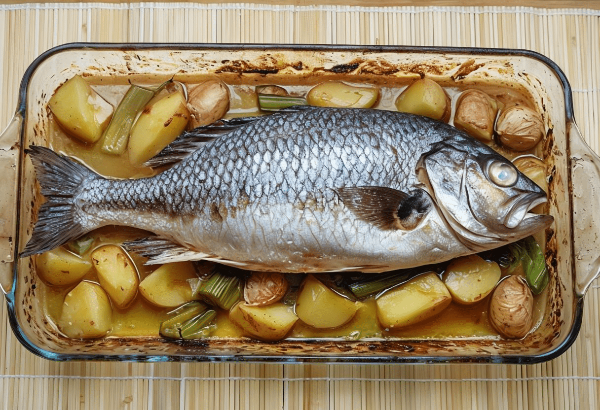 Sargo al Horno con patatas y cebolla Sargo al Horno con patatas y cebolla