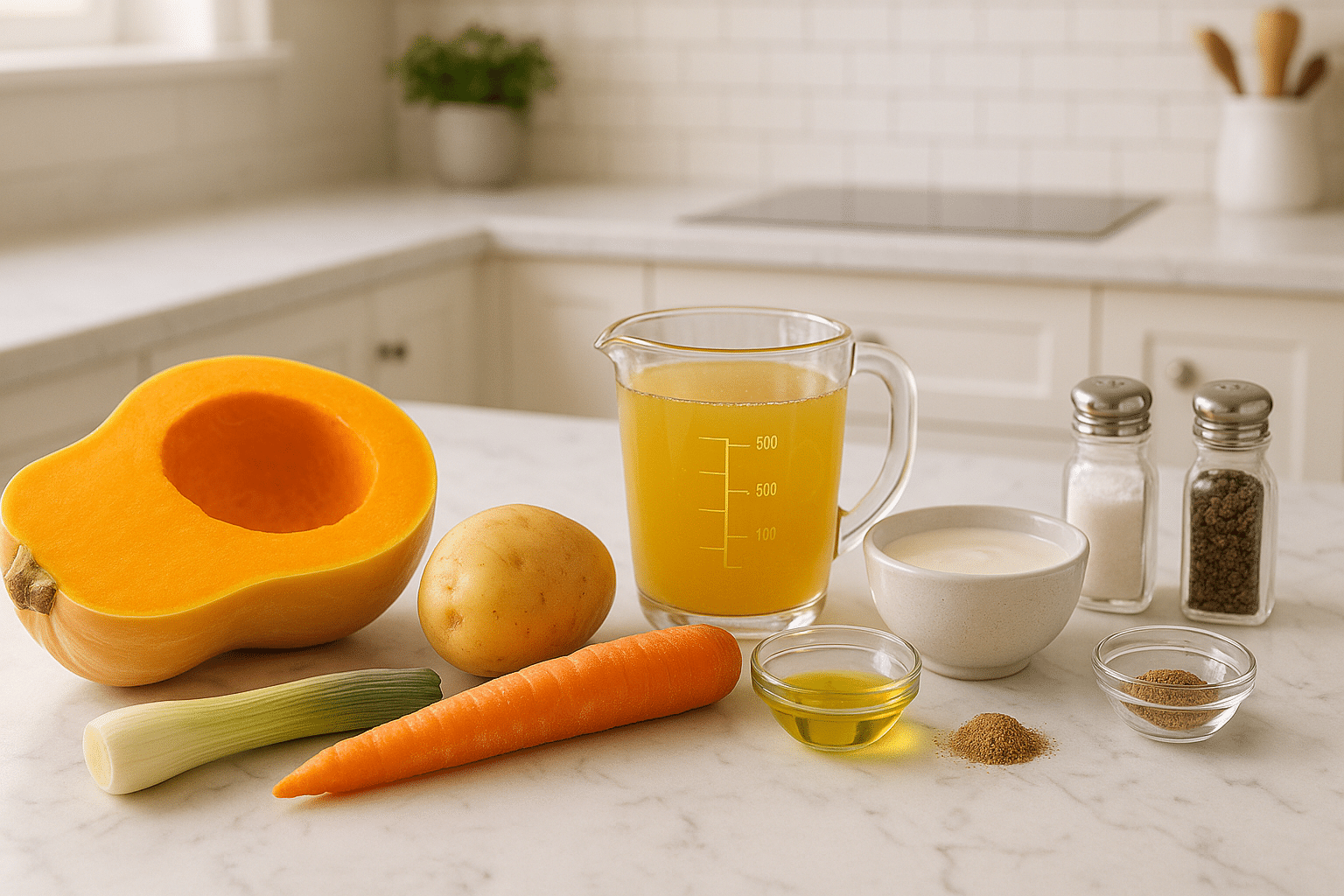 Ingredientes para una crema de calabaza en Thermomix Ingredientes para una crema de calabaza en Thermomix