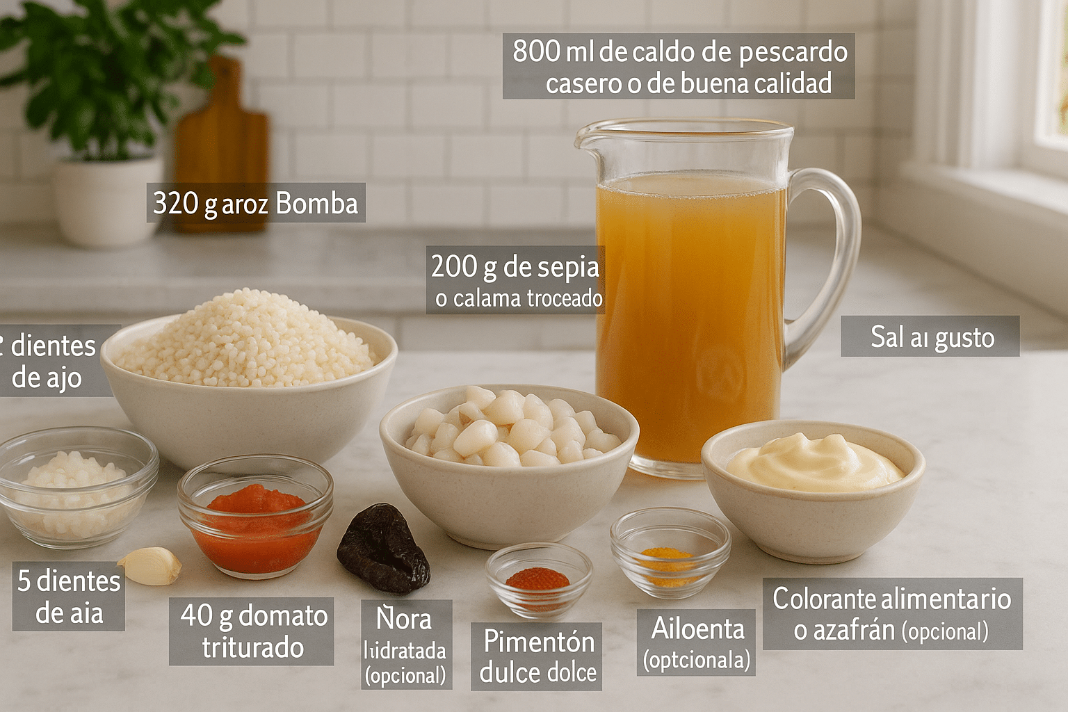 Ingredientes para preparar Arroz a Banda Thermomix Ingredientes para preparar Arroz a Banda Thermomix