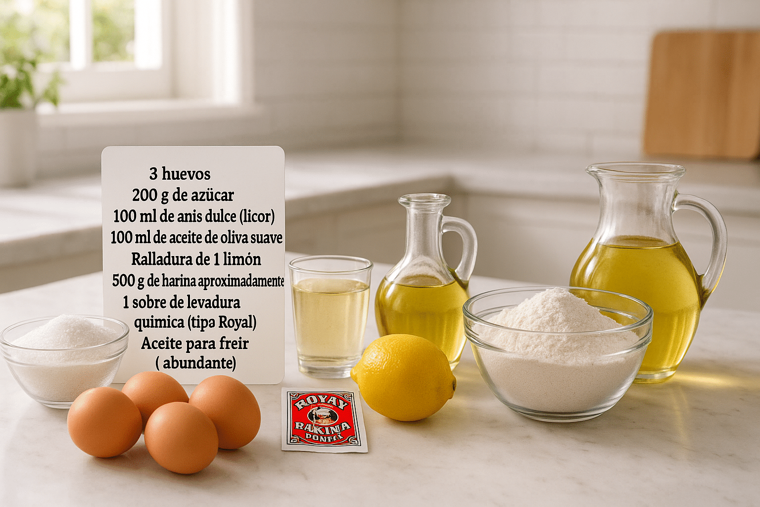 Ingredientes para las Rosquillas de Palo Ingredientes para las Rosquillas de Palo