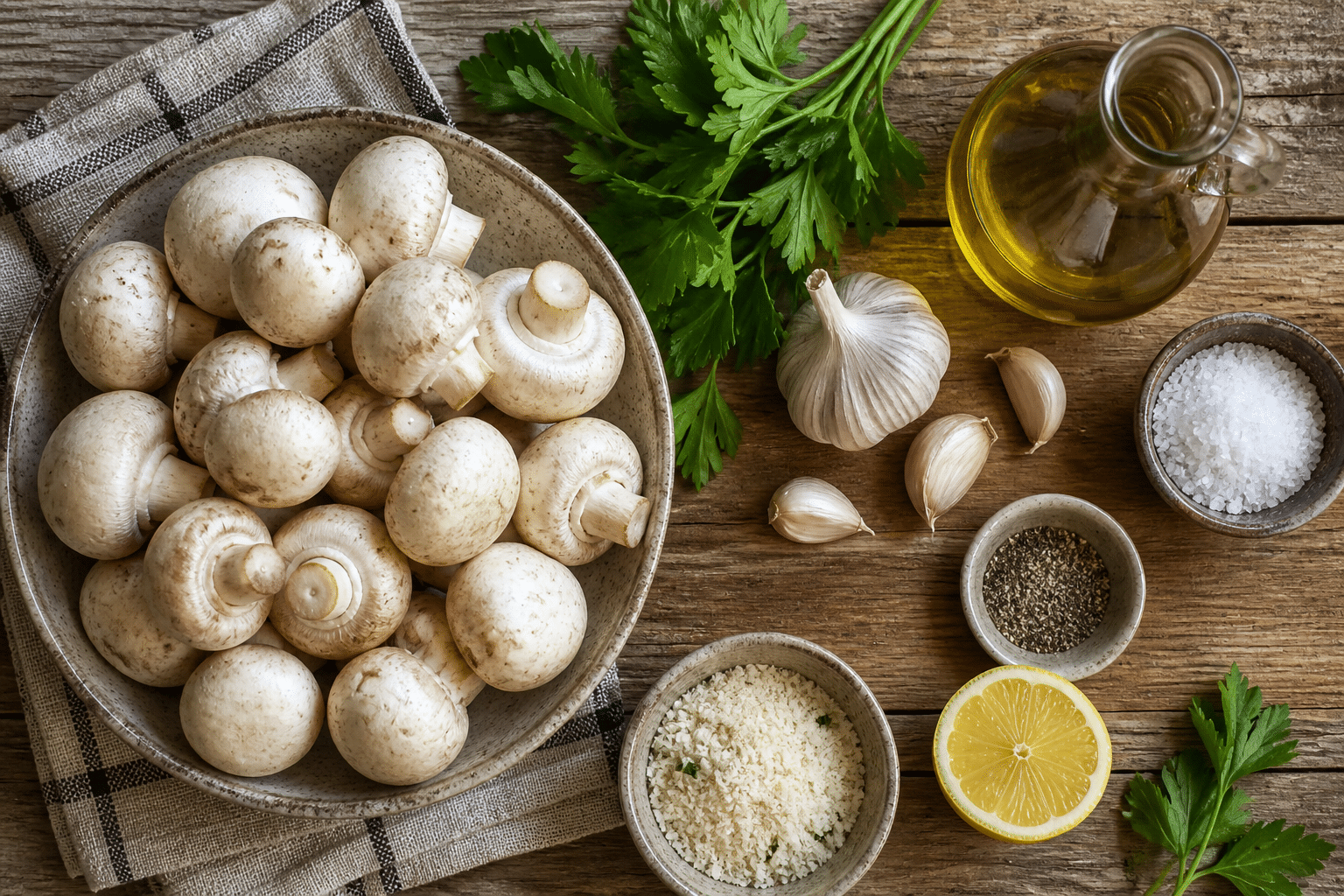 Champiñones al Horno Ingredientes para hacer champiñones al horno