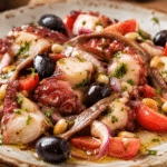 Ensalada de Pulpo con Anchoas, Aceitunas y Piñones