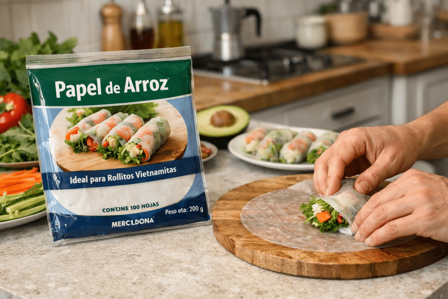 Papel de arroz Mercadona papel de arroz mercadona paquete y uso en cocina
