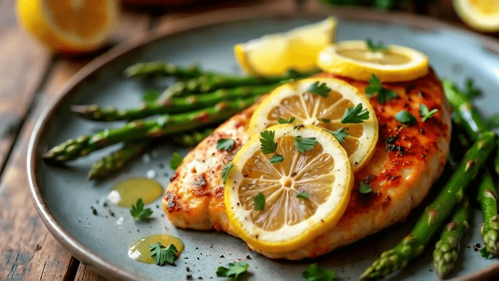 Descubre 5 recetas saludables y deliciosas Pollo al limón con espárragos