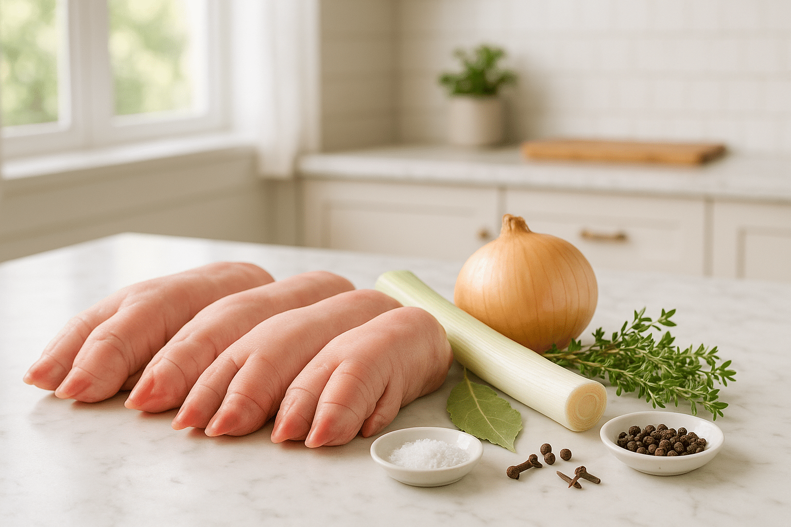 Ingredientes Para las manitas de cerdo guisadas Ingredientes Para las manitas de cerdo guisadas