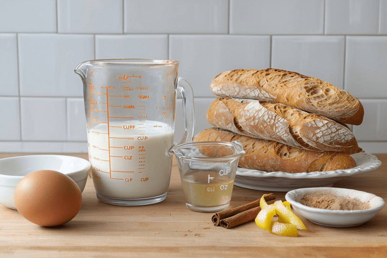 Receta de Torrijas Caseras ingredientes para torrijas